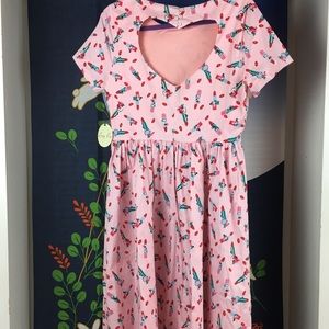 NWT Lindy Bop Brittany Lipstick Pink Retro Dress